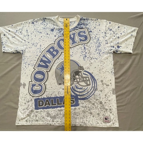 Dallas Cowboys T-Shirt Mitchell & Ness - Size 5XLT All Over Print - Picture 9 of 11